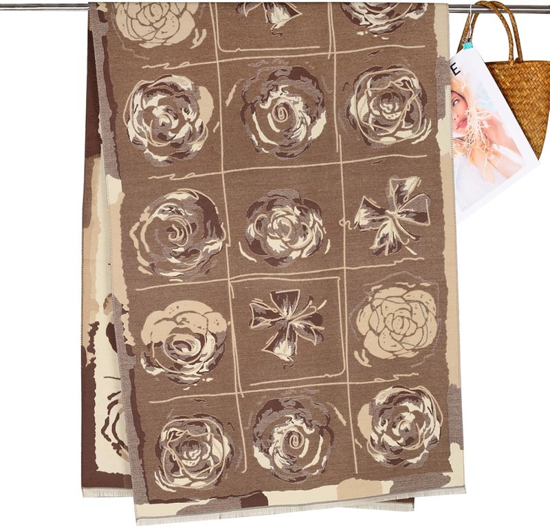 EXTREE Scarfs for Women Pashmina Silky Shawl Wrap for Evening Dressing Blanket Open Front Poncho Cape - Image 4